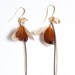 Mom Earrings - Gold Shadow Swarovski Crystal - Gold-Plated and Feather - Matte Black and Gold Earrings
