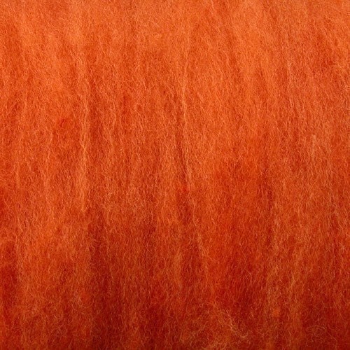 2 oz Pumpkin Orange Dorset Wool Batts