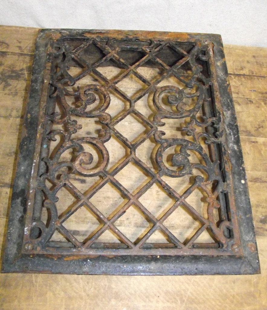 Vintage Decorative Iron grate door grill Rusty by RuffByMargo