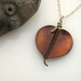Bodhi Leaf Copper Pendant on Sterling Chain Buddha, Pipal leaf. 234mc