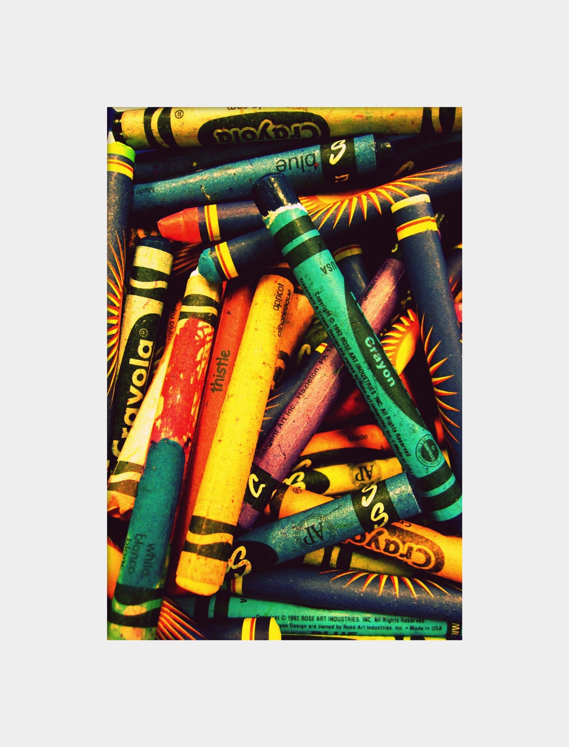 Crayons: colorful fine art photograph print for children, teachers, and artists (wall decor for classroom, playroom, nursery)