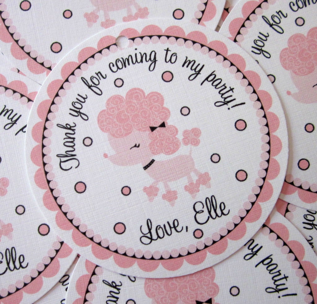 Favor Tags - Pretty Poodle - Coordinating Party Decorations Available