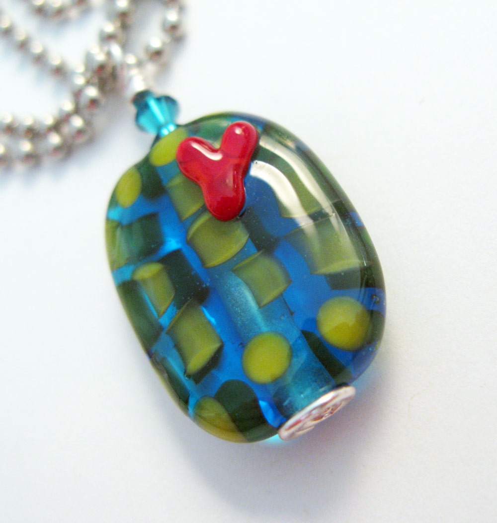 Revamp My Heart - Handmade Lampwork Focal Bead Pendant