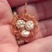 Wire Birds Nest with Cultured Pearls - Handmade Pendant
