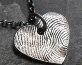 Thumbprint or Fingerprint Heart Necklace