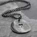 Fingerprint Necklace - Fine Silver Print Charm with Heart in Middle on Sterling Silver Rollo Chain