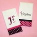Personalized Burp Cloth Set Pink Polka Dots