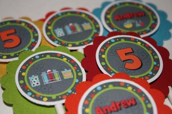 Mad Science Cupcake Toppers - Any Color or Theme - Girl or Boy Il_570xn