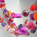 Purple, Pink, Red & Orange "Spring Fever" Paper Garland Upcycled from Magazines, Candy Wrappers,etc. 6 feet