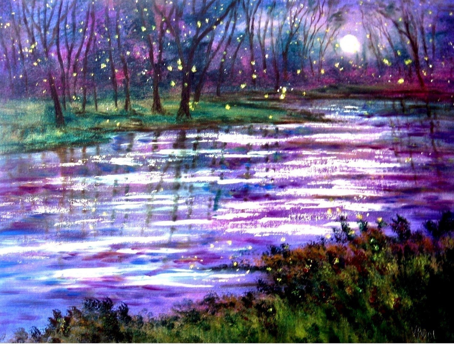 Fireflies  and Moonlight  Print    Vadal 12 x 18