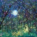 Fireflies under springtime moon  12 x 18   buy 2 get 1 free Vadal