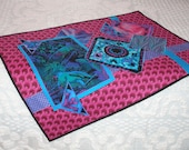 SALE, Striking Art Quilt Wall Hanging, "Parrot Talk"