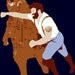 Man Punching Bear Men's X-Large
