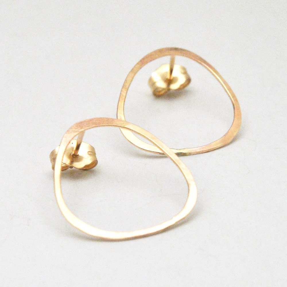 14k Gold Fill Pebble Posts - Recycled Metal