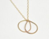 14k Gold Fill Droplet Duo Necklace - Recycled Metal