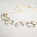 Blue Topaz & 14k Gold Fill Molecular Necklace - Recycled Metal