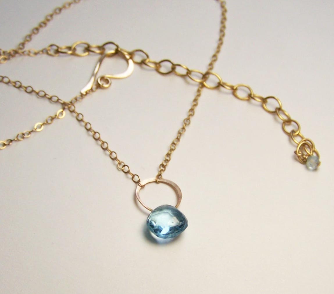 Topaz Necklace on Orbital Blue Topaz Necklace By Favorjewelry On Etsy