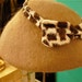 Sweet 1940s mohair hat with leopard bow 100% wool 40s rockabilly swing hollywood glamour brown tan