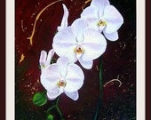 White Orchid - 14 by 11 inches - Original Acrylic Painting