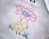 Flower Umbrella - Hand Embroidered Onesie (made to order any size)