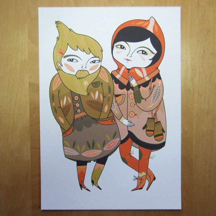 Looking For Snowdrops - Print of my Illustration