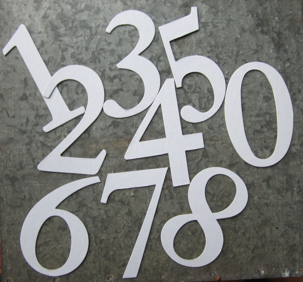 White Chipboard Numbers-Table Numbers-Wedding Tables - 1-10