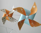 Pinwheel Mobile / Baby Mobile / Crib Mobile for a Boy or Girl / Yellow, Blue, Green, Orange and White : Cutie Pie