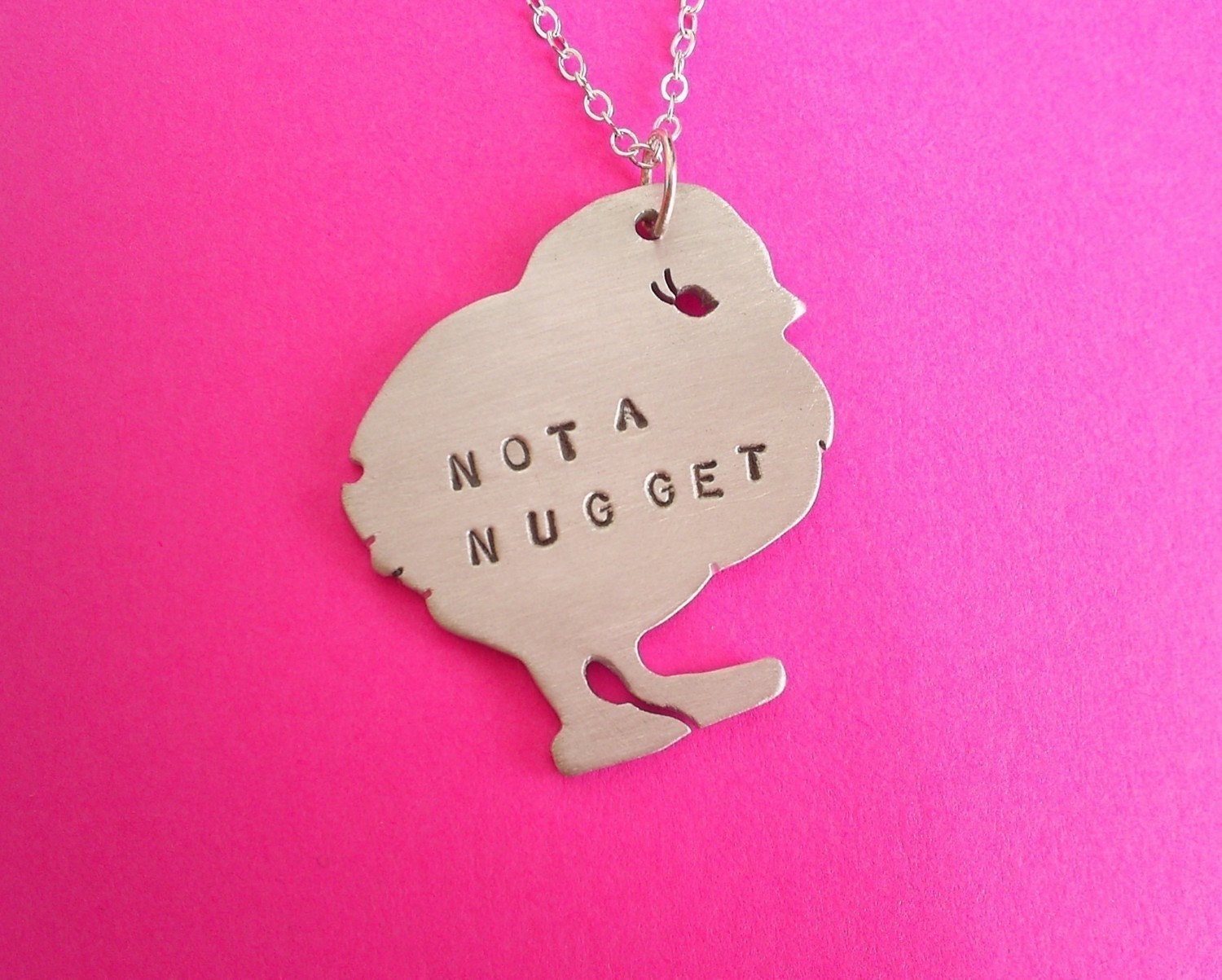 Not a Nugget Eco Friendly Chick pendant