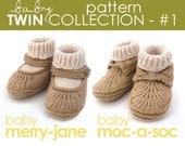 The Baby Twin Pattern Collection 1:  Moc-a-Soc and Merry-Jane Bootie PATTERNS