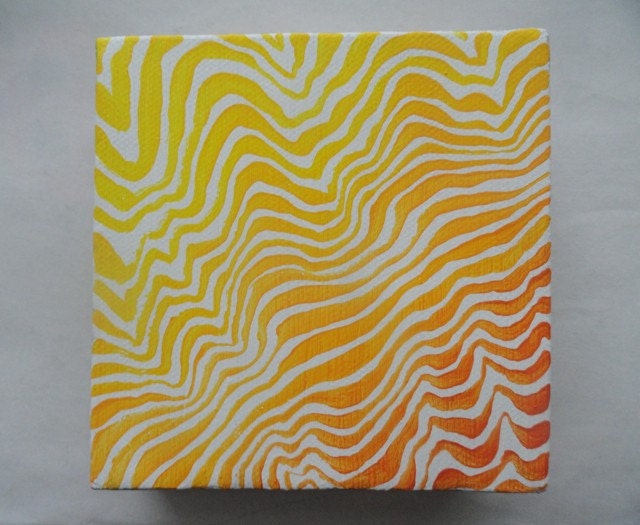 Yellow Orange Ombre Ripple (4x4 Canvas)