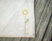 Reusable Sandwich Bag - Reusable Snack Bag - Hand Embroidered - Sunflower - Eco Friendly