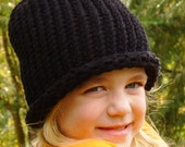 Basic Black Knit Hat Newborn Baby Infant Child Adult