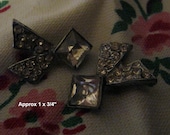 Pair Vintage Rhinstone Buttons Shank Buttons Buttons and Bows FREE SHIPPING