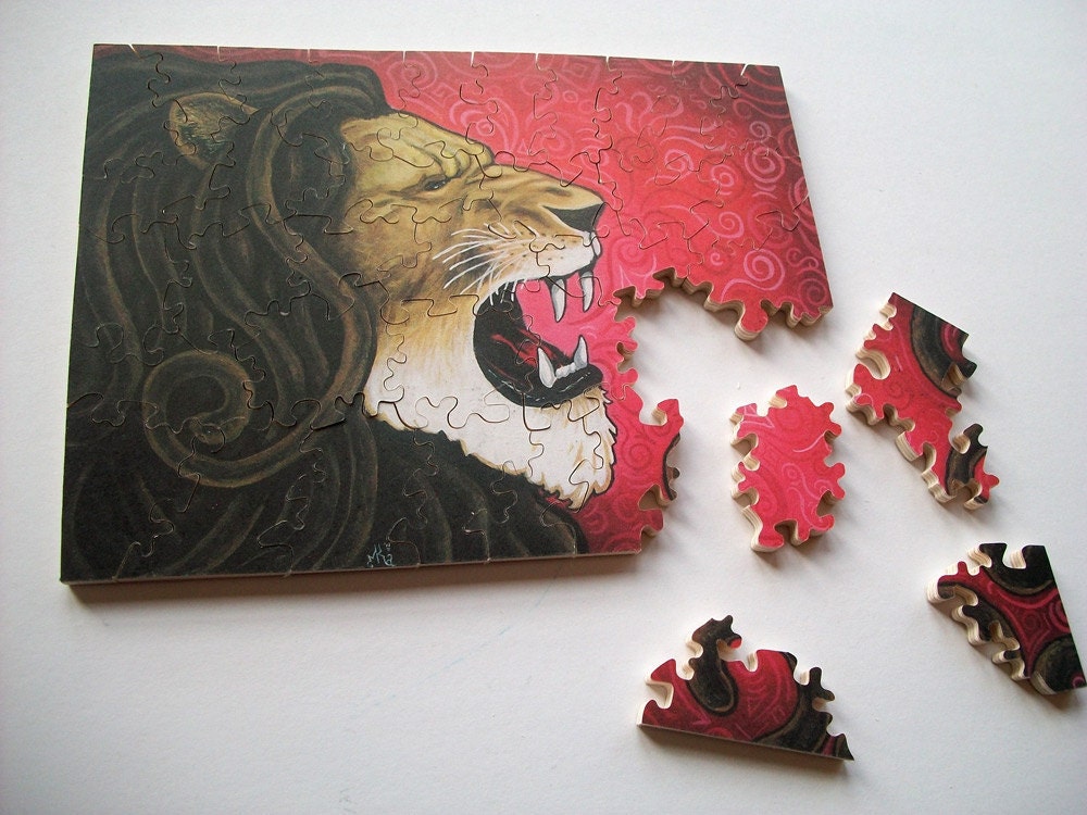 Iron Lion 8x10 Custom Wood Jigsaw Puzzle