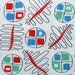 FABRIC Mid Century Modern geometric design Eames Era yardage.