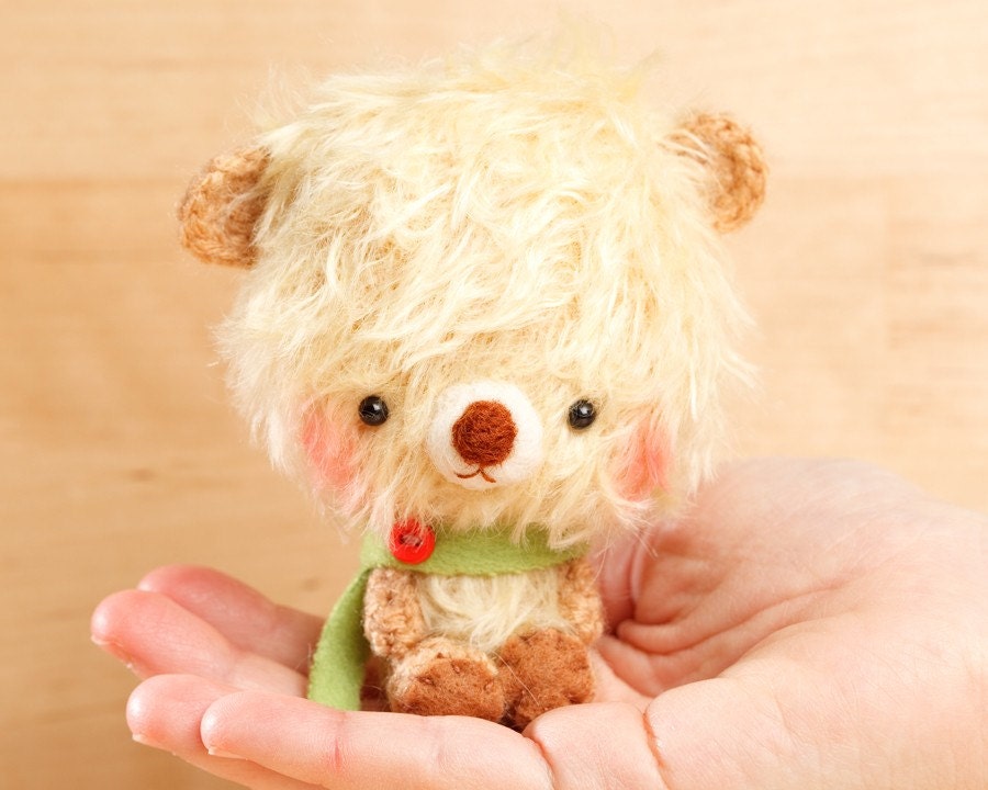 Teddy bear plush doll in yellow -  made to order - ilu