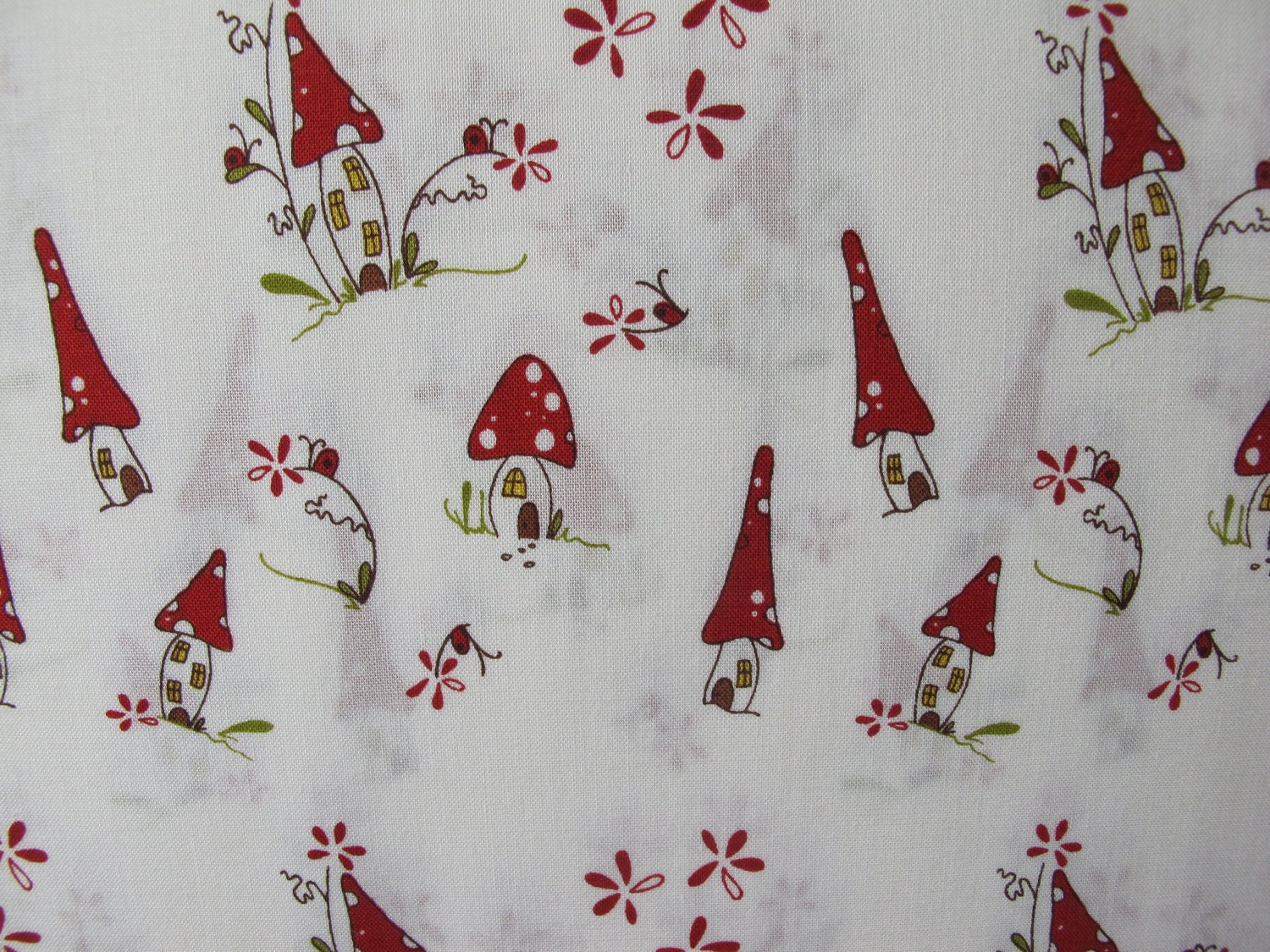 SALE - Woodland Collection by Natalie Lymer for Lecien - Fairyland Village - White - 6.75 a Yard