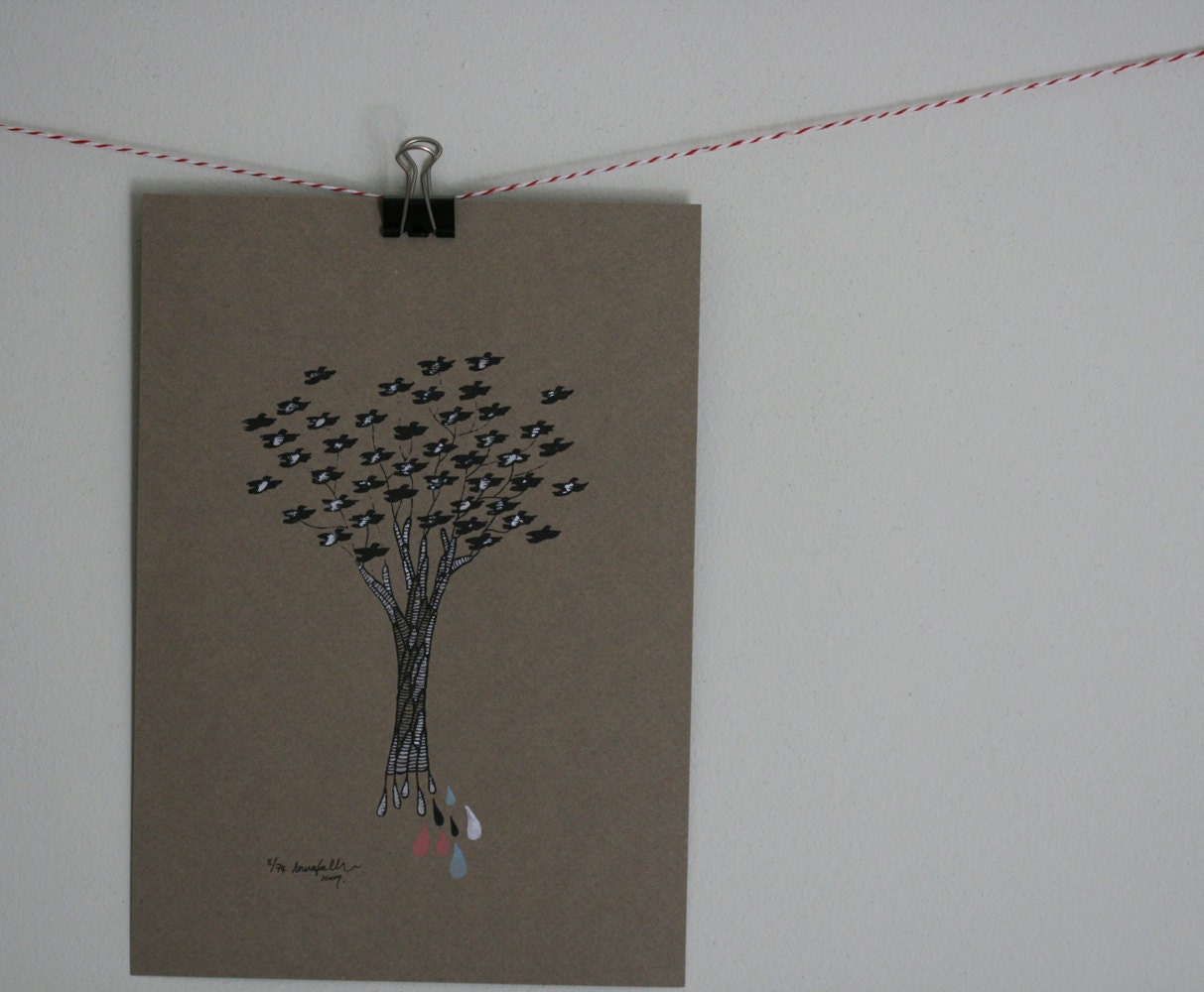 Flock - Original Gocco Print