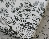 Snowy River Damask - Small Piece - Black on White