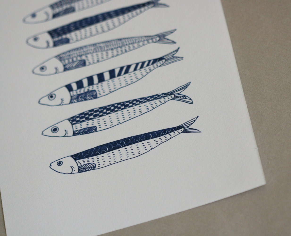 Hello Sardines - Original Gocco Print