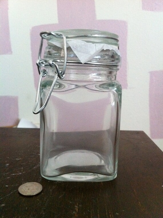 Large Square Glass Jars by nettiescrub on Etsy