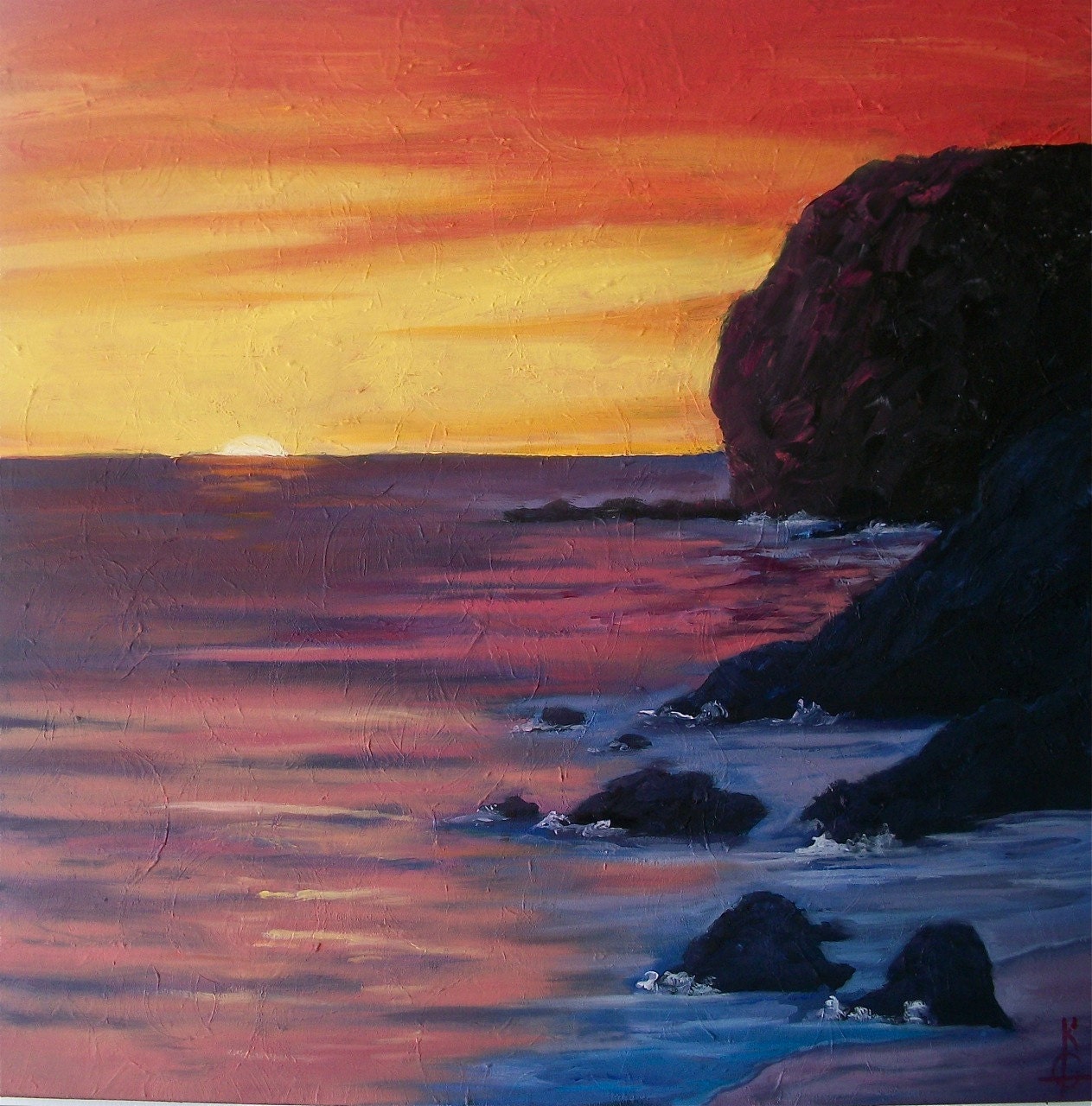 Blue Shore Original 24X24 Oil Painting