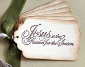 Vintage Inspired Christmas Gift Tags Christmas Tags Holiday Tags Jesus Sentiment Tags Noel Tags Set of 8