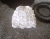 Lacy hat in WHITE  (newborn)