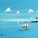 Schnauzer Dog folk LARGE art PRINT of Todd Young painting Across the Bay