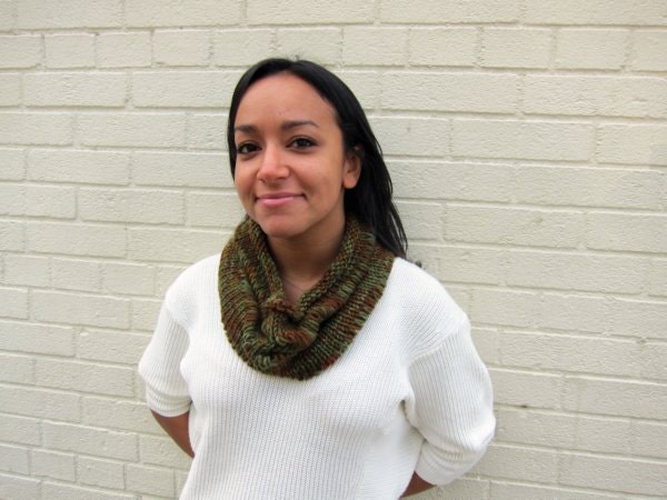 knit odetta cowl (brown/green)