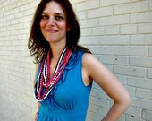 fiona circle scarf (black & white stripes with hot pink crochet trim)