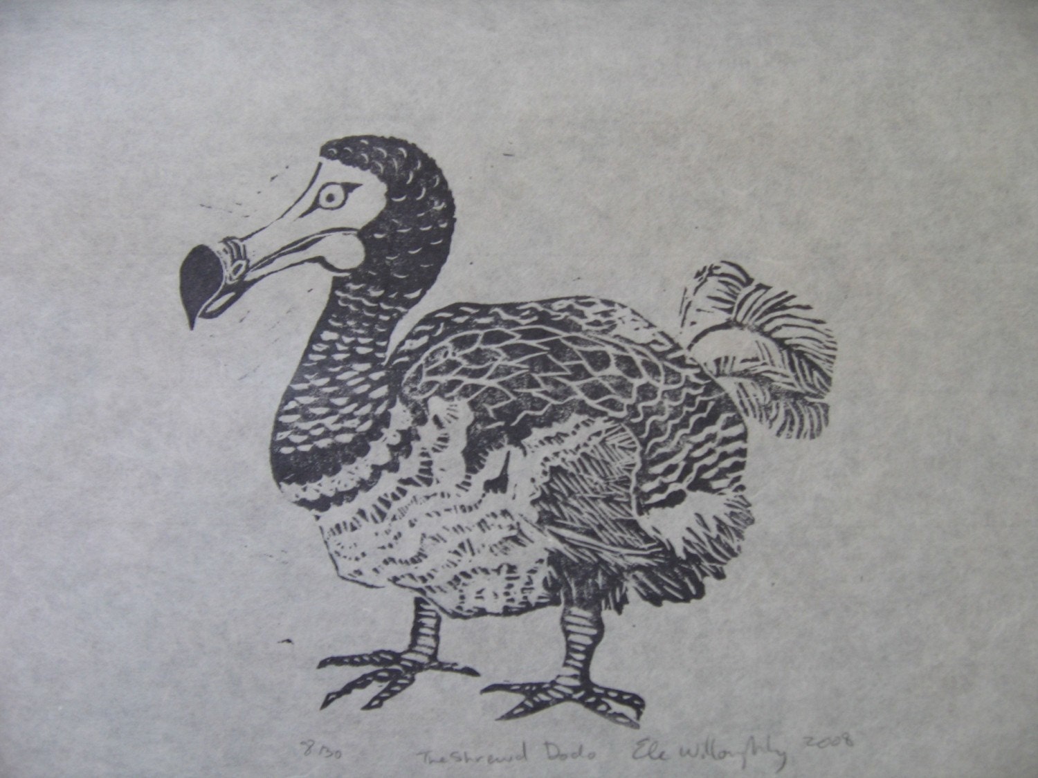 Shrewd Dodo Linocut- Limited Edition