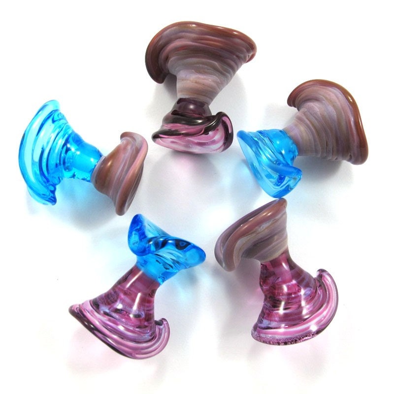 Lampwork beads - Sale - lampwork beads - lampwork glass beads - lampwork beads set - Turquoise and Purple -Japanese Dresses Beads (5) SRA