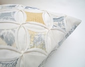 Decorative Pillow Cover Cathedral Window Grey Yellow Gray Gold 18 Inch